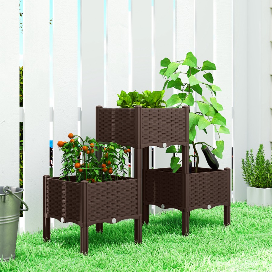 Jardinera elevada de plástico  - Self Watering Planter reseña y precio