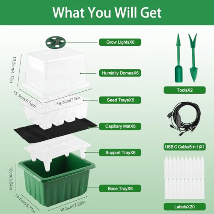 Bandeja de germinación con luz - Seed Starter Tray reseña y precio