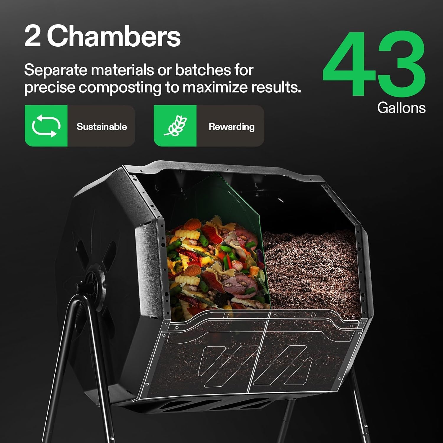 Compostador Rotatorio Doble pa - Compost Bin reseña y precio