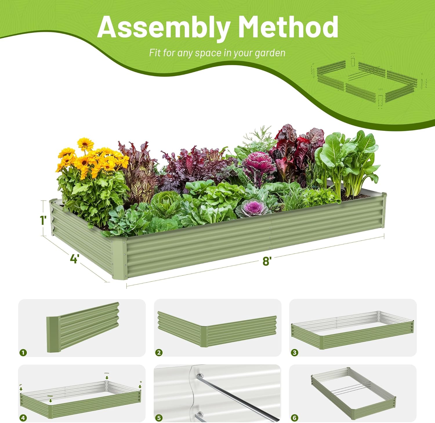Jardinera Elevada Metálica par - Raised Garden Bed reseña y precio